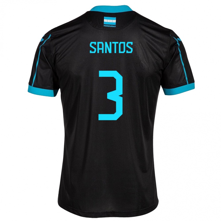 Niño Fútbol Camiseta Honduras Marcelo Santos #3 Negro 2ª Equipación 24-26 Perú