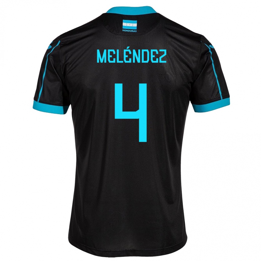 Niño Fútbol Camiseta Honduras Carlos Meléndez #4 Negro 2ª Equipación 24-26 Perú