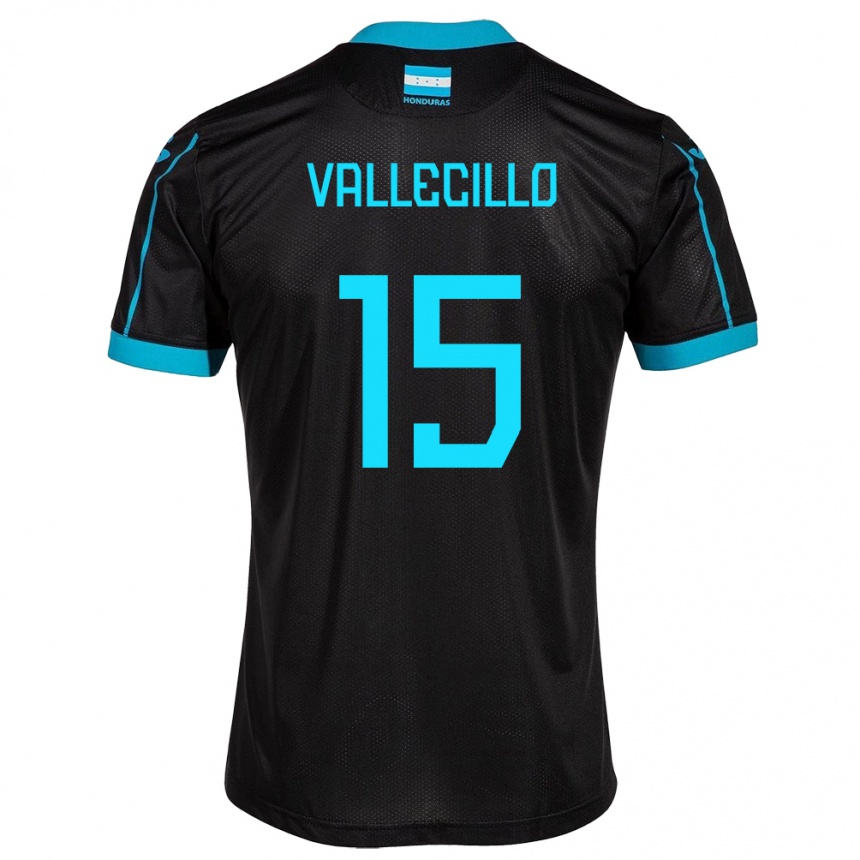 Niño Fútbol Camiseta Honduras Eric Vallecillo #15 Negro 2ª Equipación 24-26 Perú