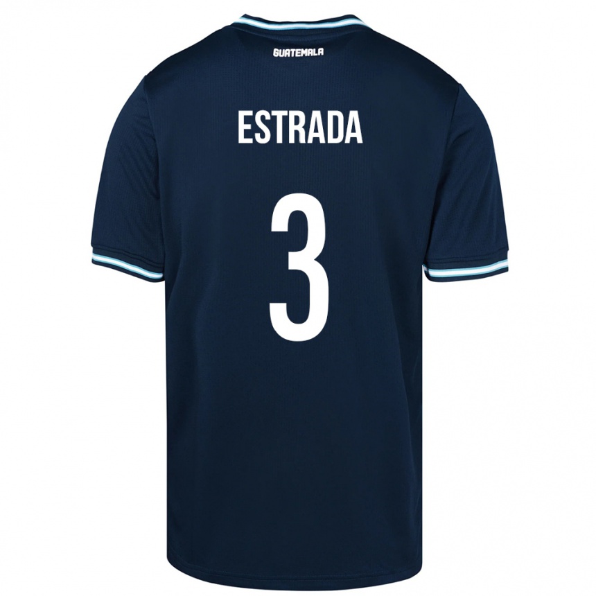 Niño Fútbol Camiseta Guatemala Carlos Estrada #3 Azul 2ª Equipación 24-26 Perú