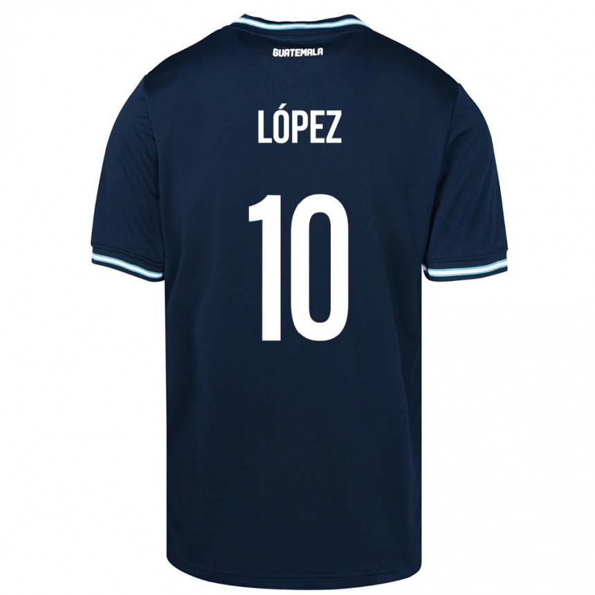 Niño Fútbol Camiseta Guatemala Antonio López #10 Azul 2ª Equipación 24-26 Perú