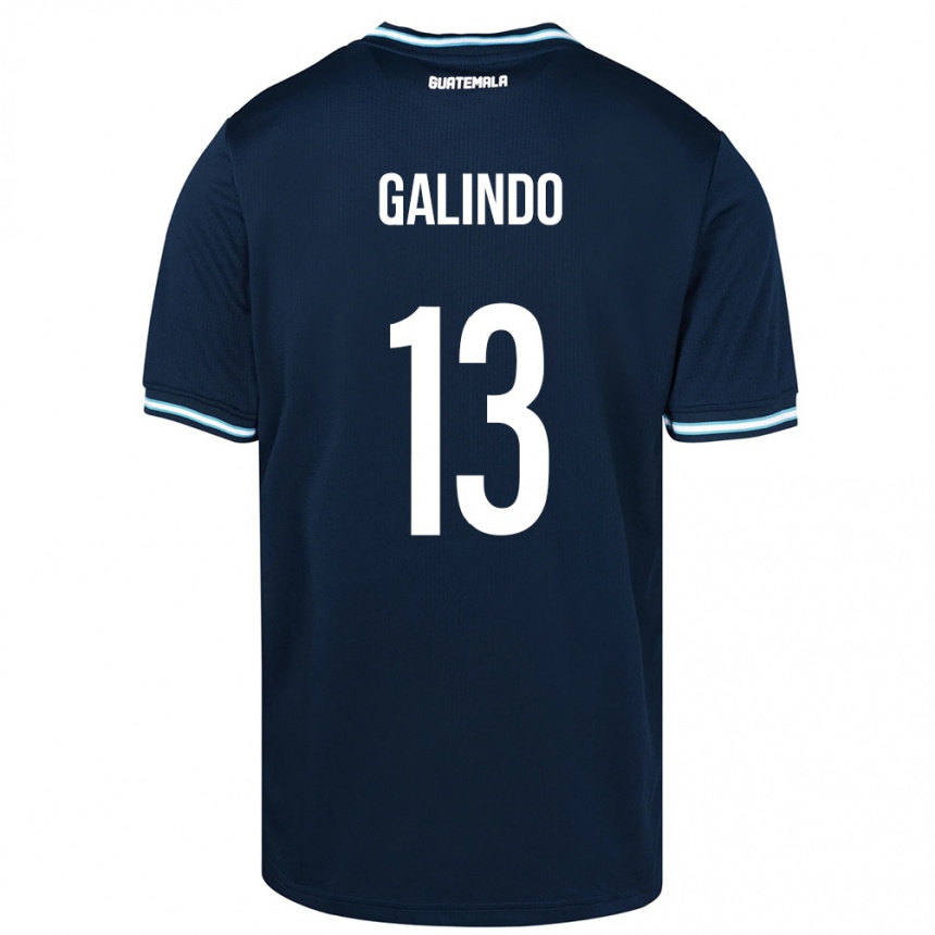 Niño Fútbol Camiseta Guatemala Alejandro Galindo #13 Azul 2ª Equipación 24-26 Perú