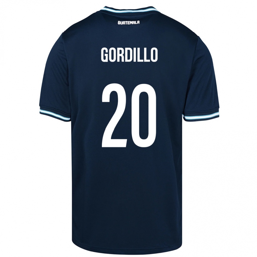 Niño Fútbol Camiseta Guatemala Gerardo Gordillo #20 Azul 2ª Equipación 24-26 Perú