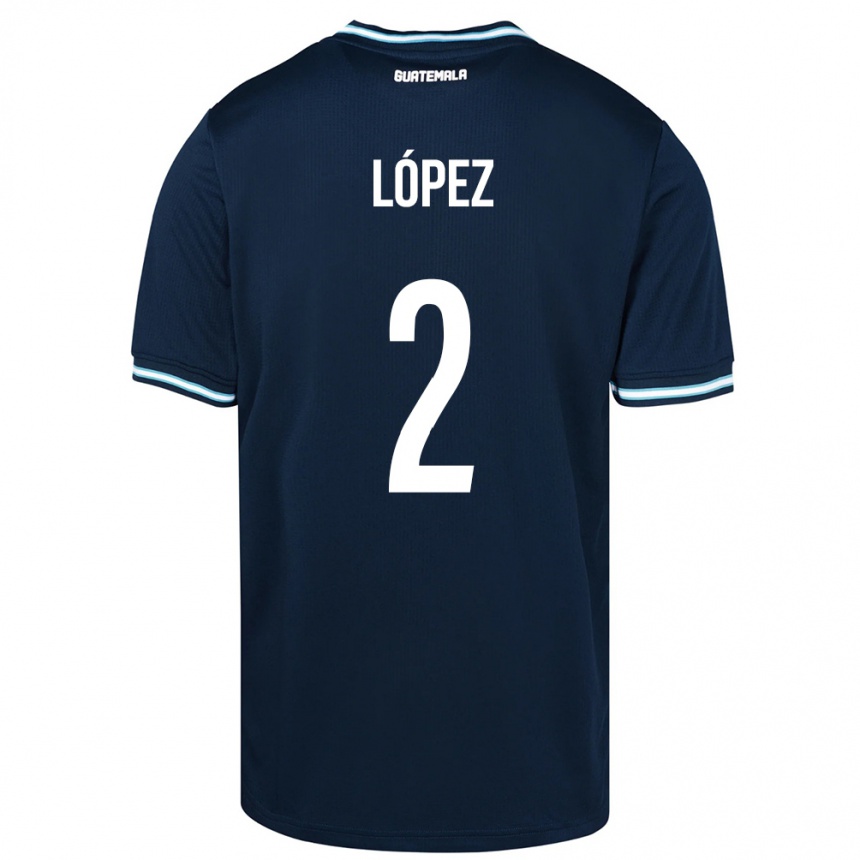 Niño Fútbol Camiseta Guatemala Francisco López #2 Azul 2ª Equipación 24-26 Perú