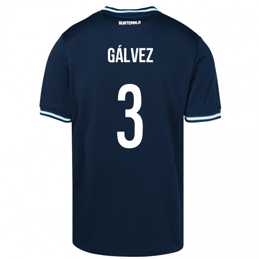 Niño Fútbol Camiseta Guatemala Fredy Gálvez #3 Azul 2ª Equipación 24-26 Perú