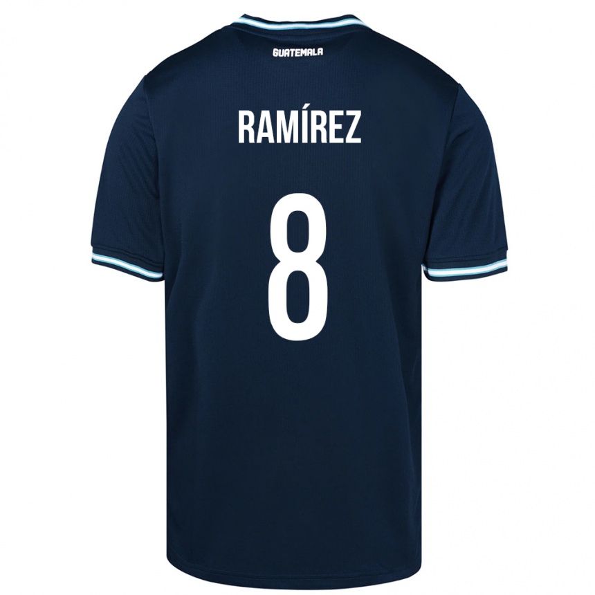 Niño Fútbol Camiseta Guatemala Dennis Ramírez #8 Azul 2ª Equipación 24-26 Perú