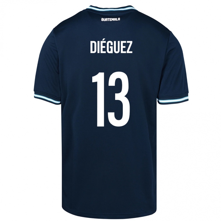 Niño Fútbol Camiseta Guatemala Jonathan Diéguez #13 Azul 2ª Equipación 24-26 Perú