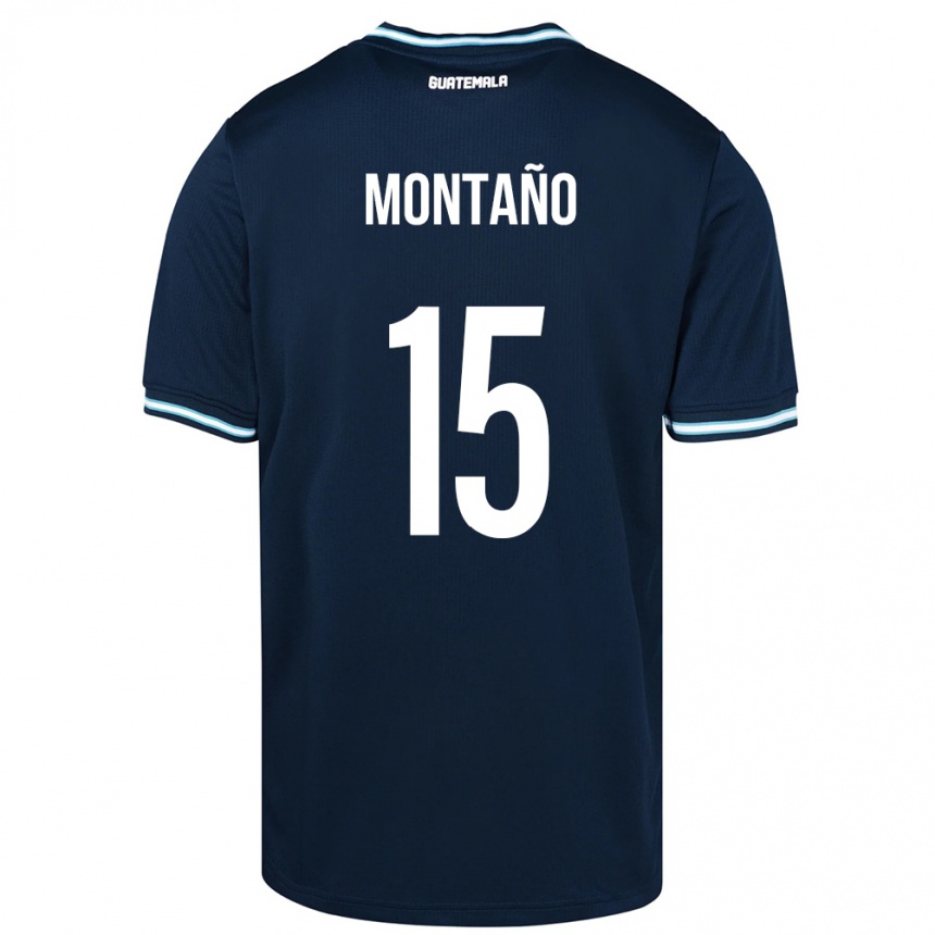 Niño Fútbol Camiseta Guatemala Figo Montaño #15 Azul 2ª Equipación 24-26 Perú