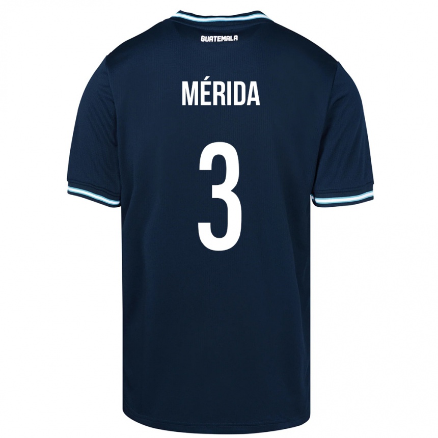 Niño Fútbol Camiseta Guatemala Daniel Mérida #3 Azul 2ª Equipación 24-26 Perú