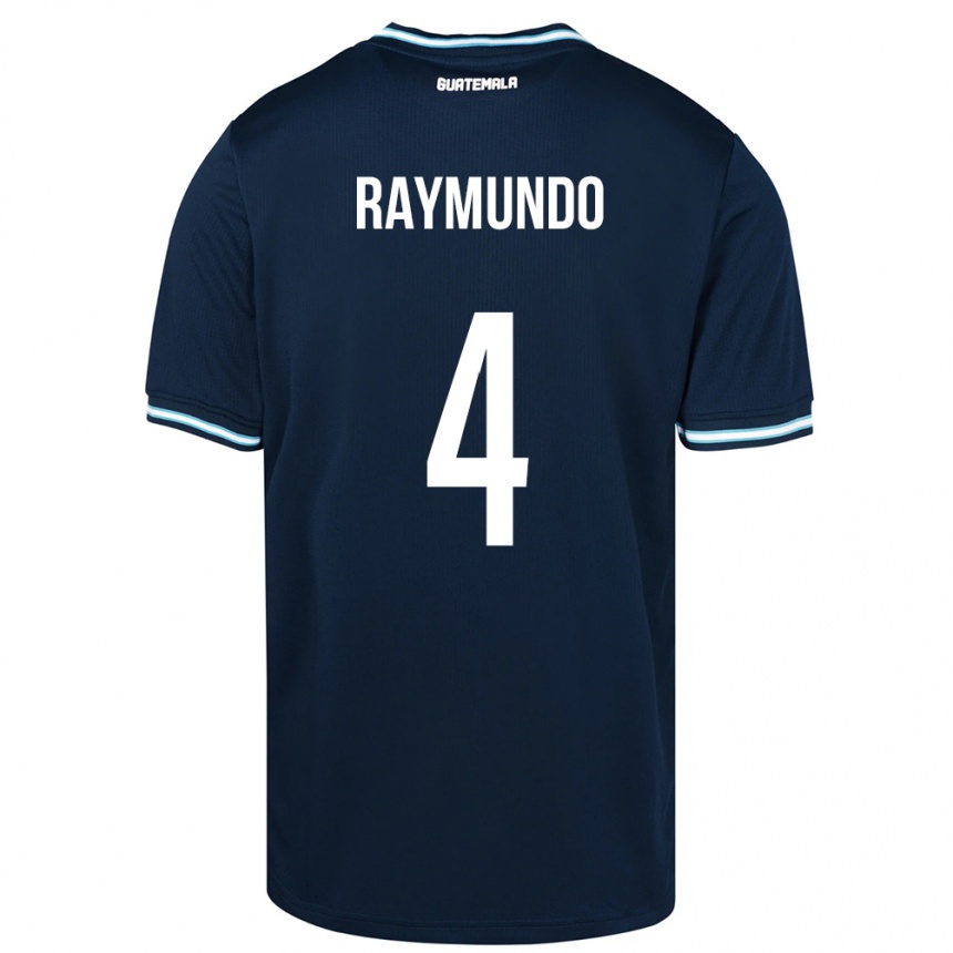 Niño Fútbol Camiseta Guatemala Cristopher Raymundo #4 Azul 2ª Equipación 24-26 Perú