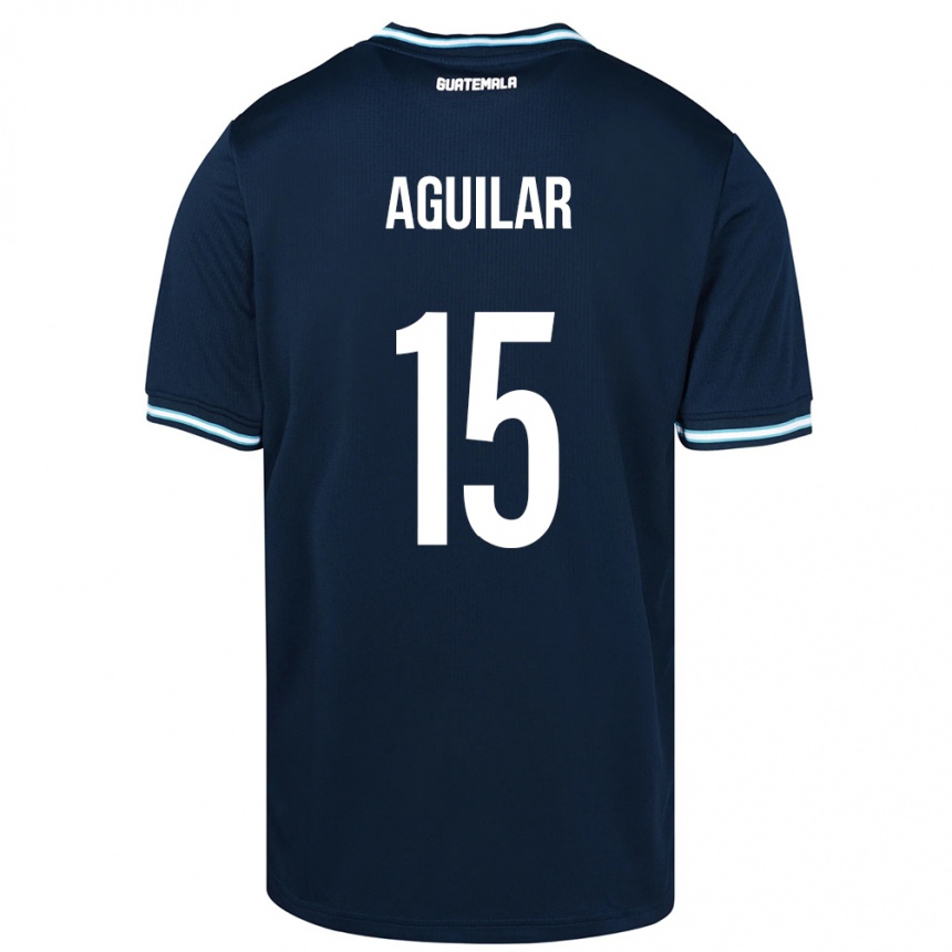 Niño Fútbol Camiseta Guatemala Carlos Aguilar #15 Azul 2ª Equipación 24-26 Perú