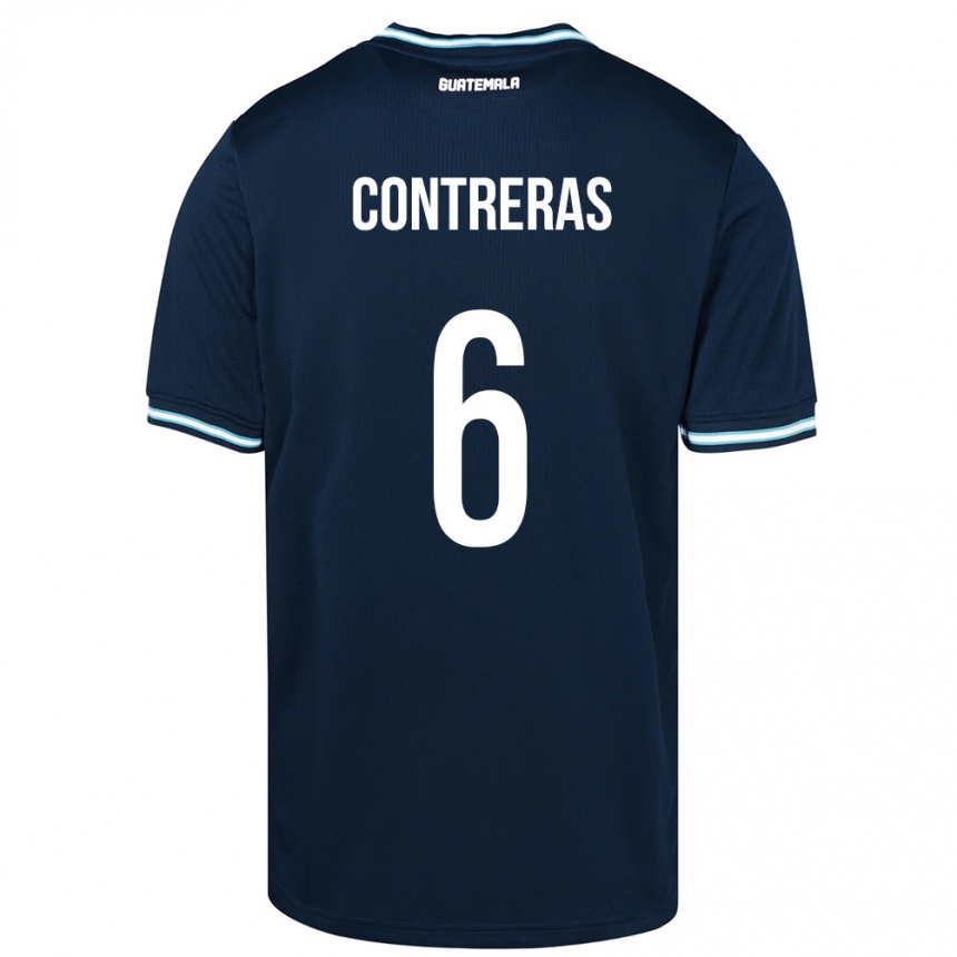 Niño Fútbol Camiseta Guatemala María Contreras #6 Azul 2ª Equipación 24-26 Perú