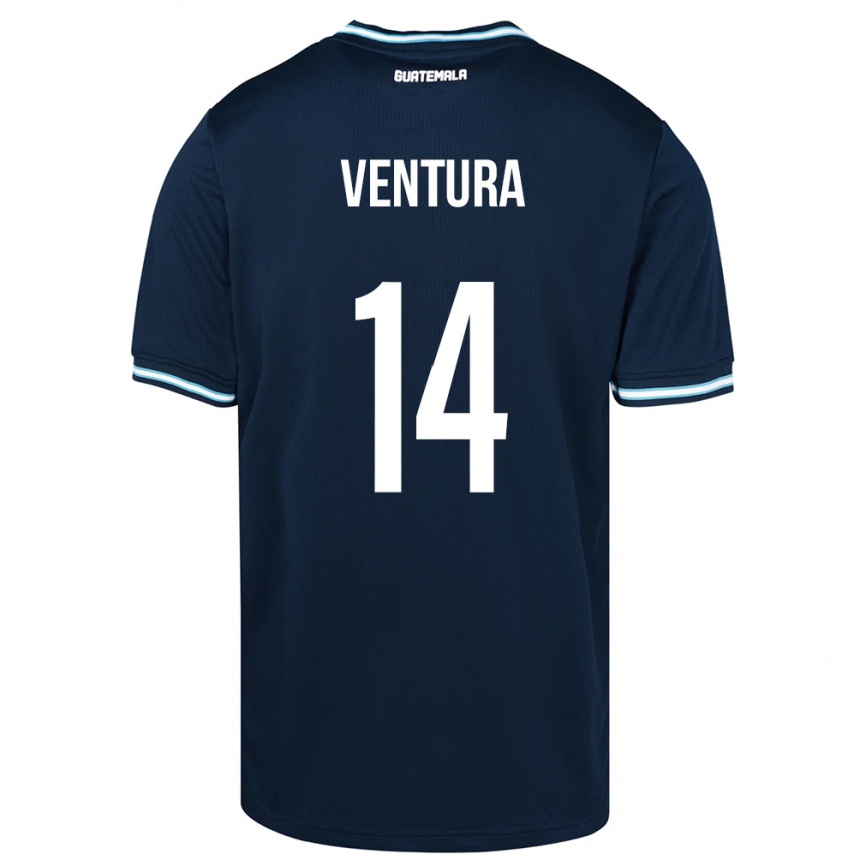 Niño Fútbol Camiseta Guatemala Madelyn Ventura #14 Azul 2ª Equipación 24-26 Perú