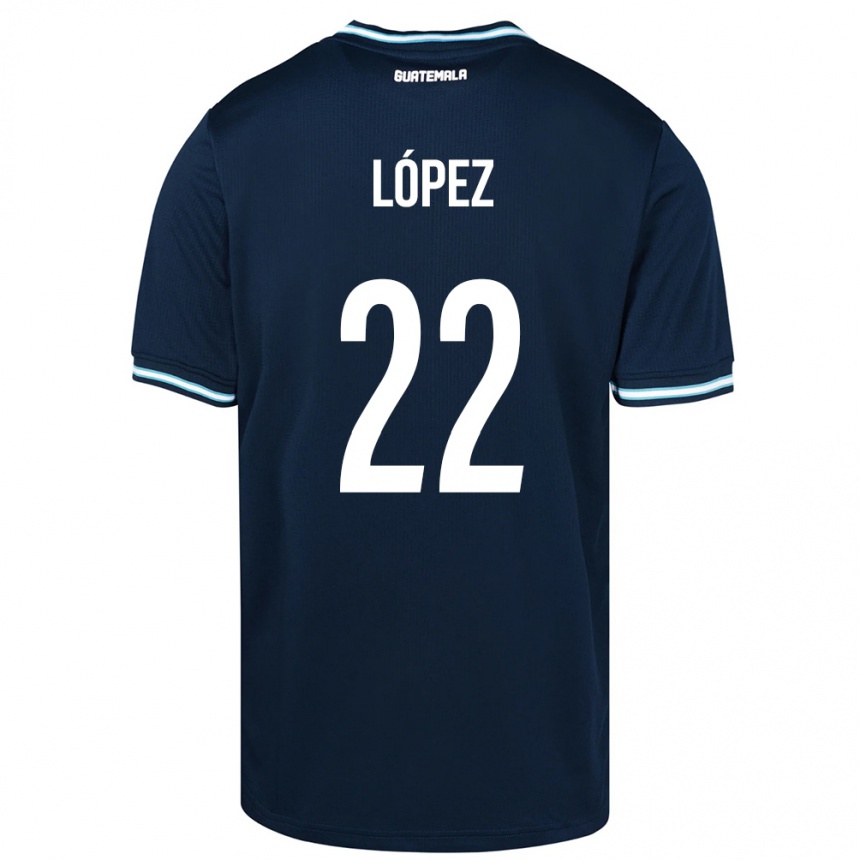 Niño Fútbol Camiseta Guatemala Whitney López #22 Azul 2ª Equipación 24-26 Perú