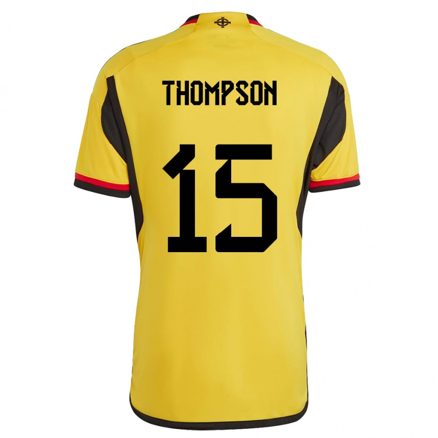 Niño Fútbol Camiseta Irlanda Del Norte Jordan Thompson #15 Blanco 2ª Equipación 24-26 Perú