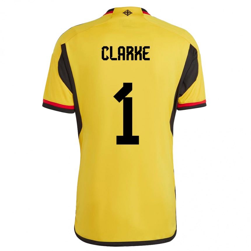 Niño Fútbol Camiseta Irlanda Del Norte Josh Clarke #1 Blanco 2ª Equipación 24-26 Perú