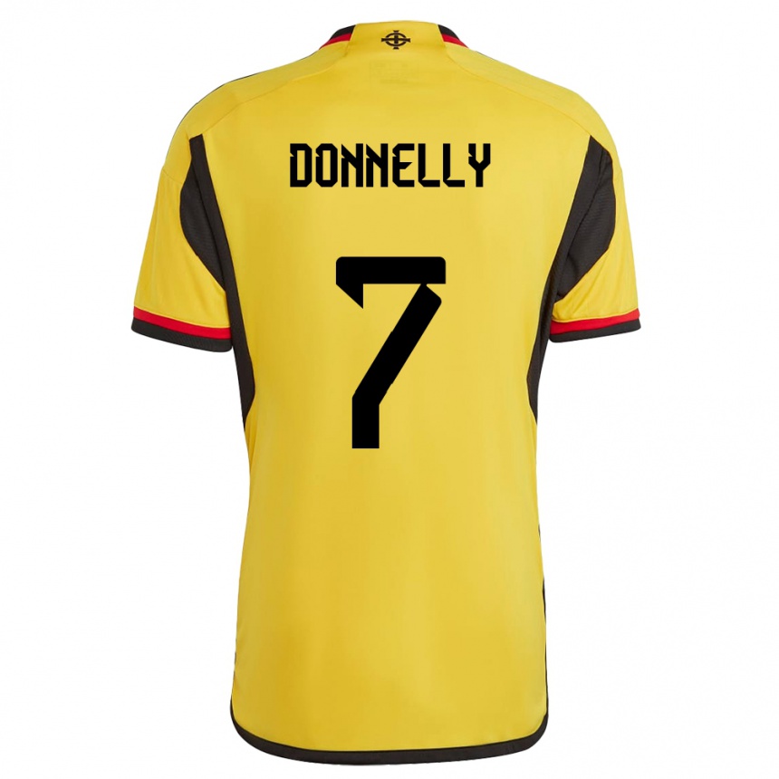 Niño Fútbol Camiseta Irlanda Del Norte Caolan Donnelly #7 Blanco 2ª Equipación 24-26 Perú