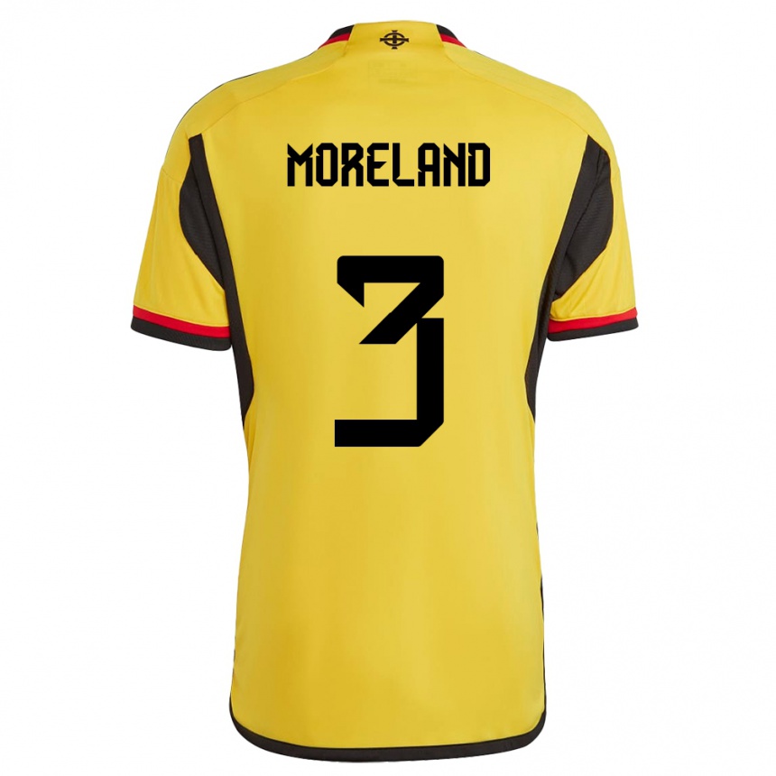 Niño Fútbol Camiseta Irlanda Del Norte Calum Moreland #3 Blanco 2ª Equipación 24-26 Perú