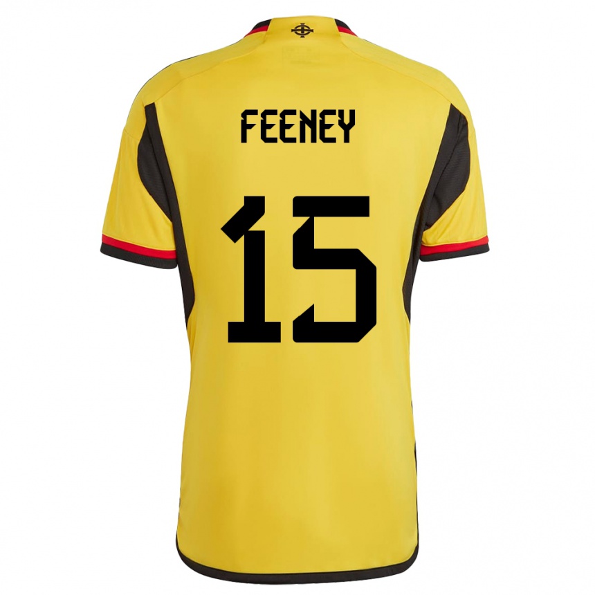 Niño Fútbol Camiseta Irlanda Del Norte George Feeney #15 Blanco 2ª Equipación 24-26 Perú