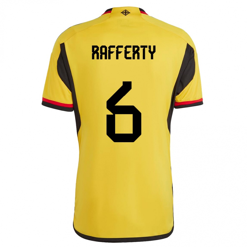 Niño Fútbol Camiseta Irlanda Del Norte Laura Rafferty #6 Blanco 2ª Equipación 24-26 Perú