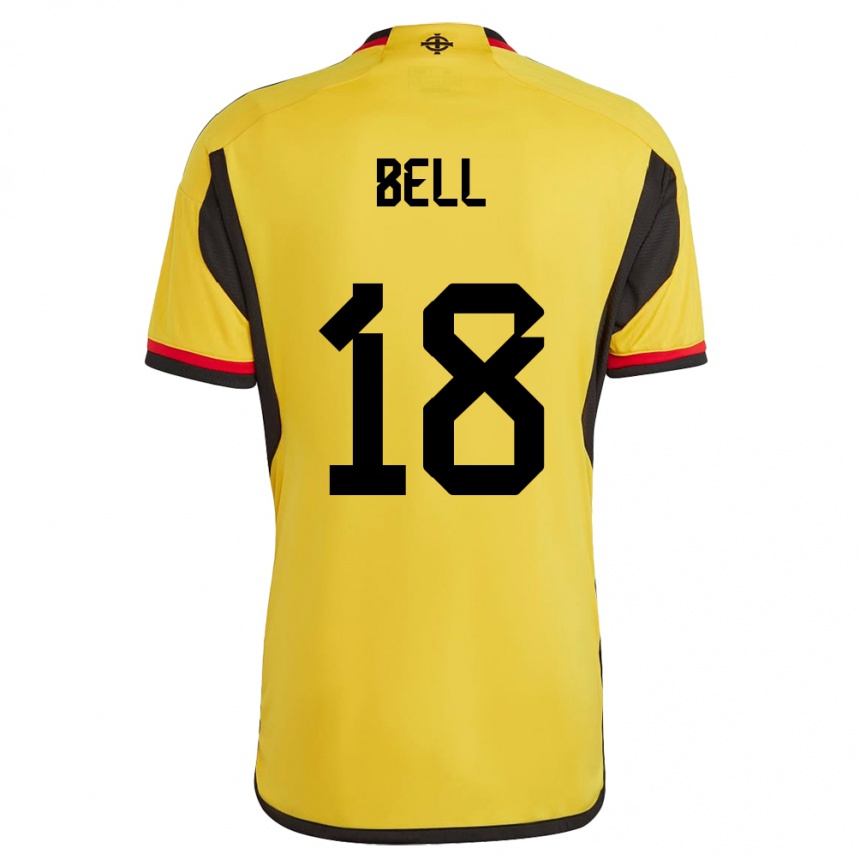 Niño Fútbol Camiseta Irlanda Del Norte Megan Bell #18 Blanco 2ª Equipación 24-26 Perú