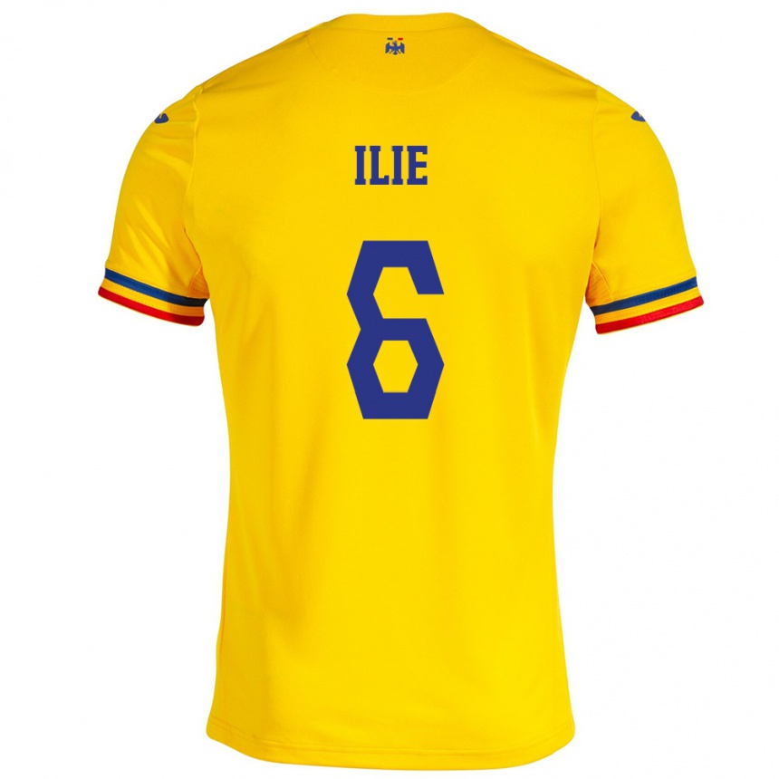 Hombre Fútbol Camiseta Rumania Matei Ilie #6 Amarillo 1ª Equipación 24-26 Perú