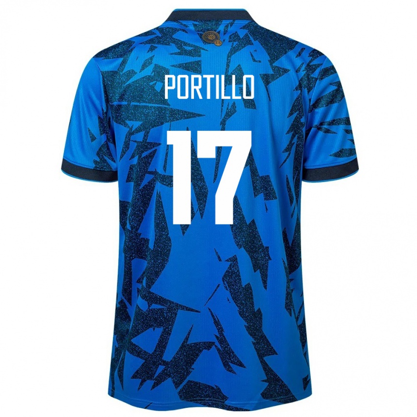 Hombre Fútbol Camiseta El Salvador Anderson Portillo #17 Azul 1ª Equipación 24-26 Perú