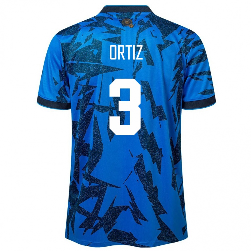 Hombre Fútbol Camiseta El Salvador Priscila Ortiz #3 Azul 1ª Equipación 24-26 Perú