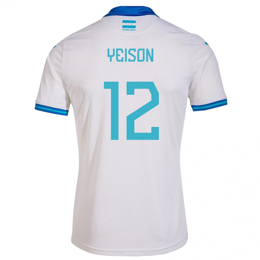 Hombre Fútbol Camiseta Honduras Yeison Mejía #12 Blanco 1ª Equipación 24-26 Perú