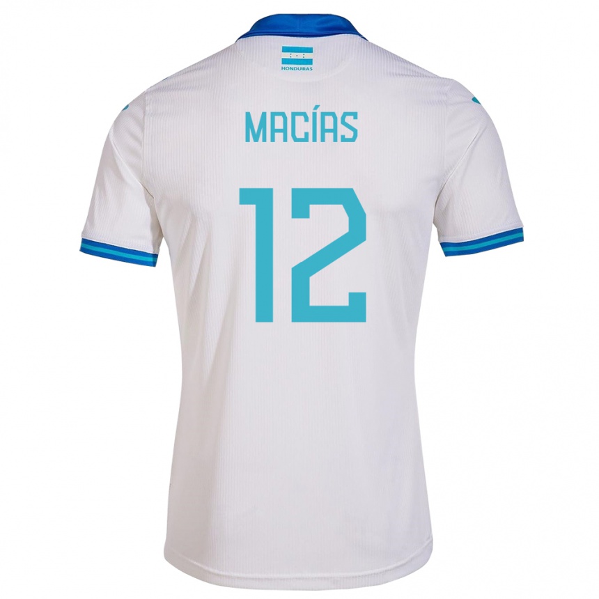 Hombre Fútbol Camiseta Honduras Owen Macías #12 Blanco 1ª Equipación 24-26 Perú