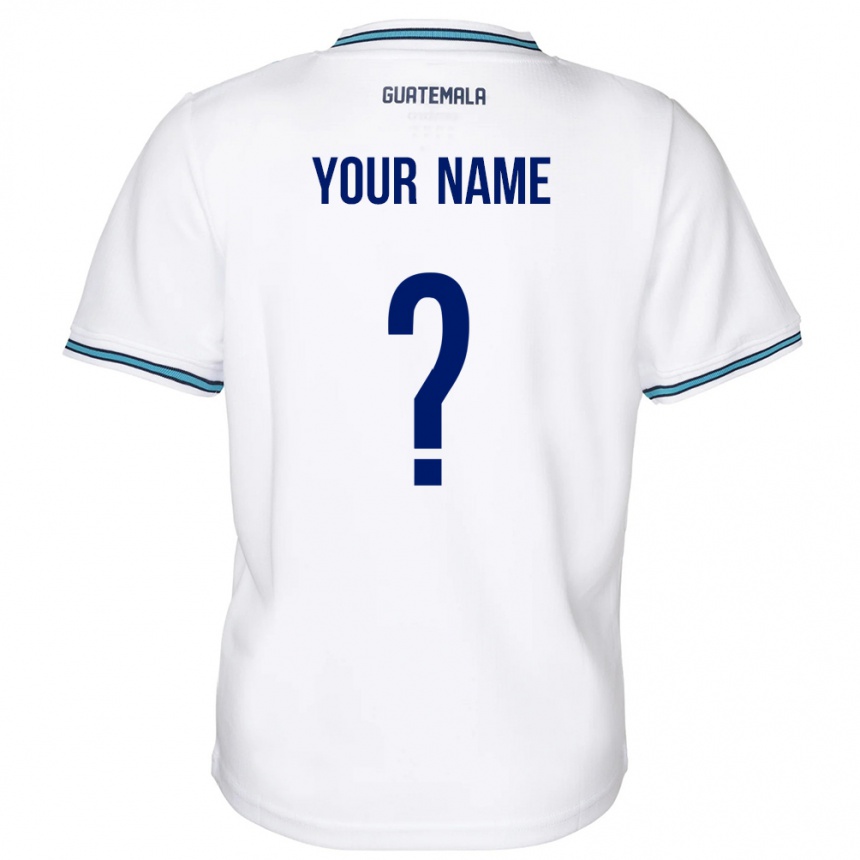 Hombre Fútbol Camiseta Guatemala Su Nombre #0 Blanco 1ª Equipación 24-26 Perú