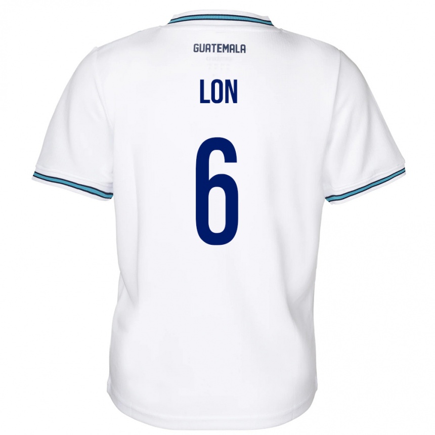 Hombre Fútbol Camiseta Guatemala Ariel Lon #6 Blanco 1ª Equipación 24-26 Perú