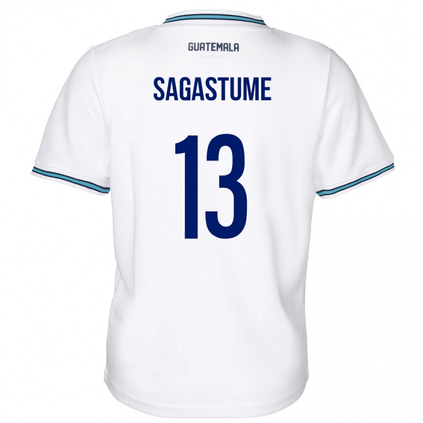 Hombre Fútbol Camiseta Guatemala Selvin Sagastume #13 Blanco 1ª Equipación 24-26 Perú