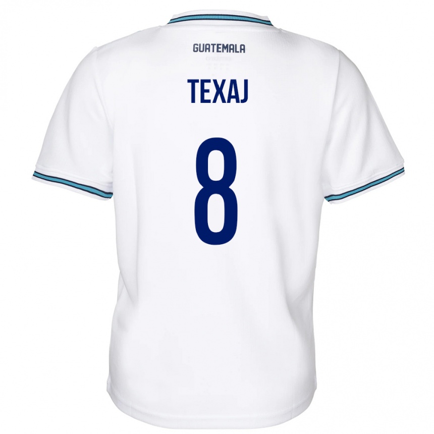 Hombre Fútbol Camiseta Guatemala Elisa Texaj #8 Blanco 1ª Equipación 24-26 Perú