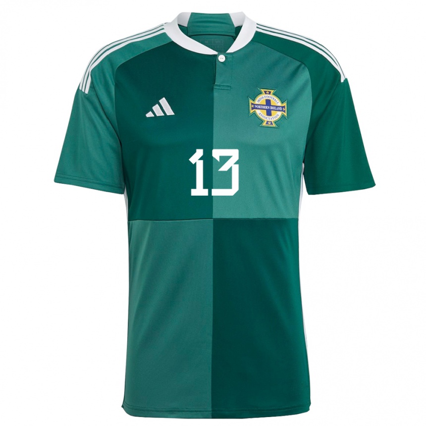 Hombre Fútbol Camiseta Irlanda Del Norte Senan Devine #13 Verde 1ª Equipación 24-26 Perú