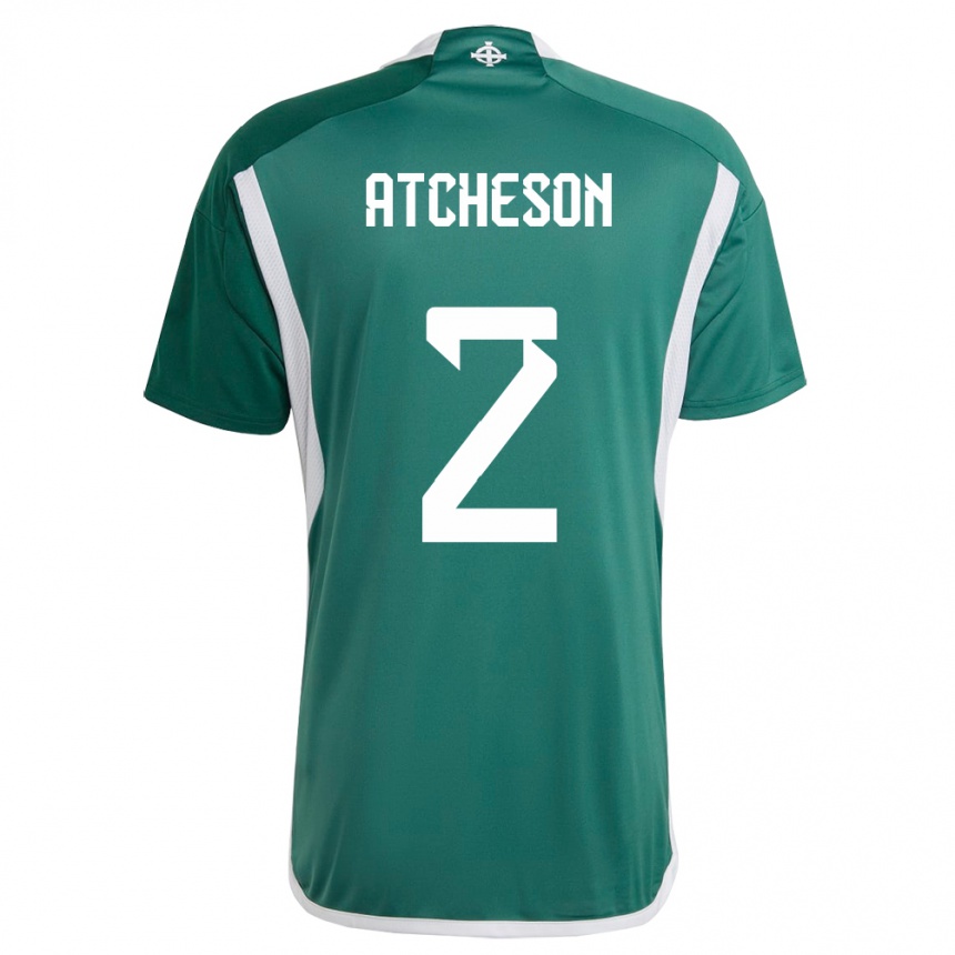 Hombre Fútbol Camiseta Irlanda Del Norte Tom Atcheson #2 Verde 1ª Equipación 24-26 Perú