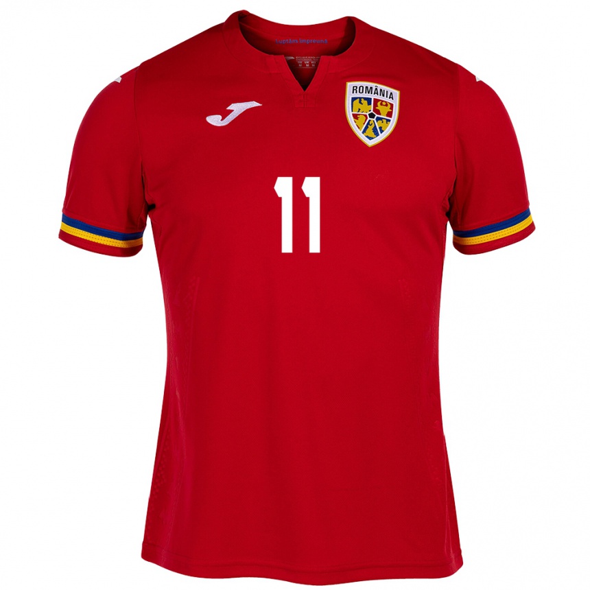 Hombre Fútbol Camiseta Rumania Nicuşor Bancu #11 Rojo 2ª Equipación 24-26 Perú