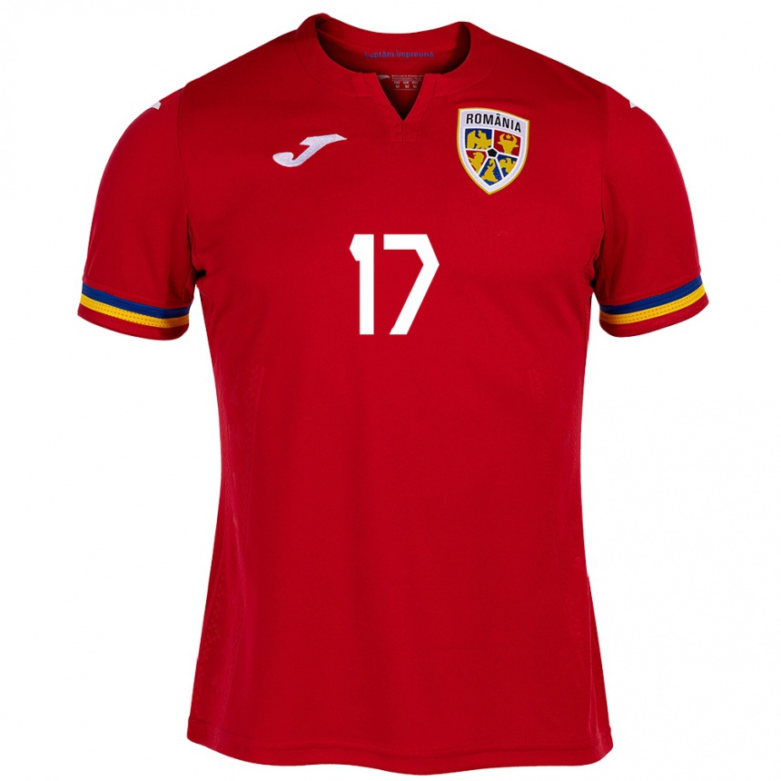 Hombre Fútbol Camiseta Rumania Alin Raicu #17 Rojo 2ª Equipación 24-26 Perú