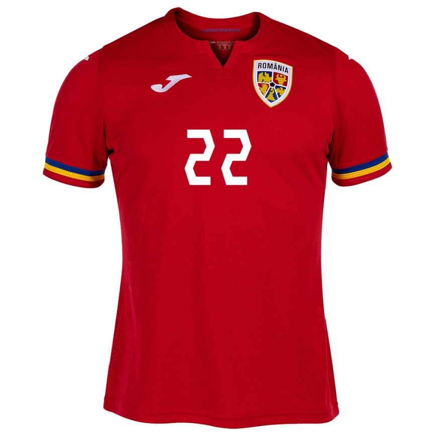 Hombre Fútbol Camiseta Rumania Dan Sîrbu #22 Rojo 2ª Equipación 24-26 Perú