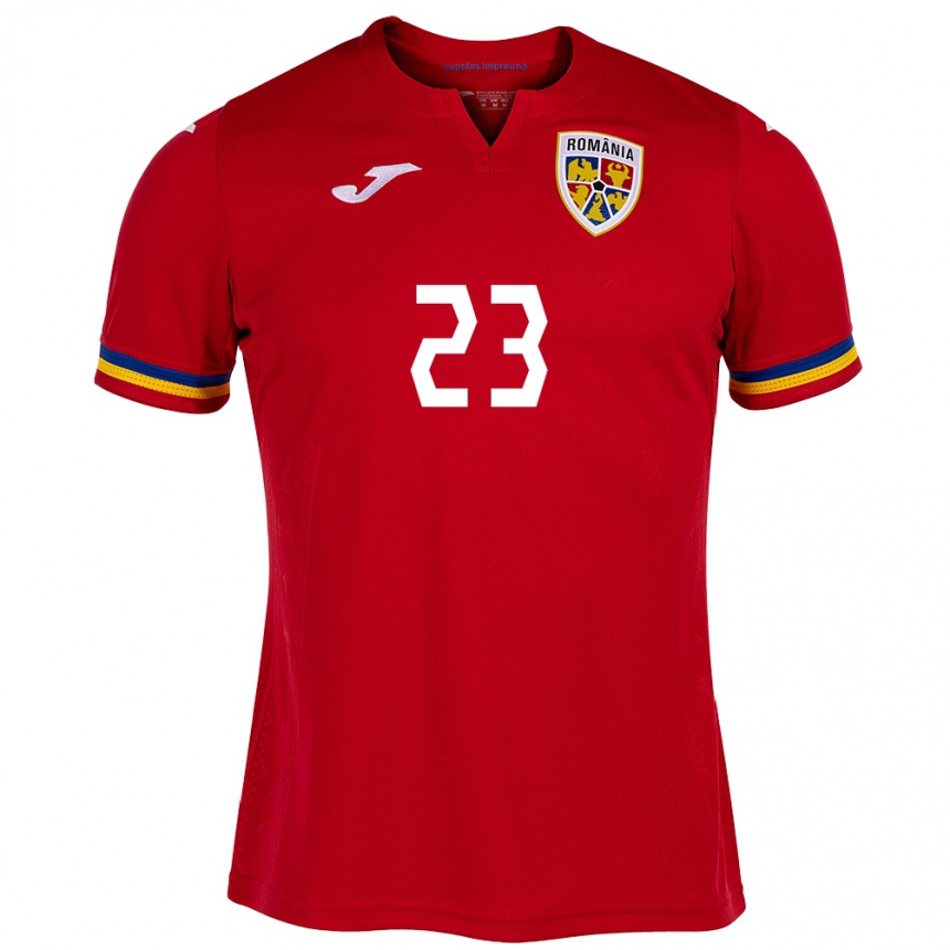 Hombre Fútbol Camiseta Rumania Alexandru Roșca #23 Rojo 2ª Equipación 24-26 Perú