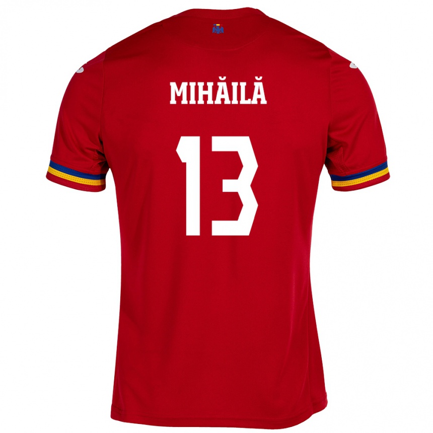 Hombre Fútbol Camiseta Rumania Valentin Mihăilă #13 Rojo 2ª Equipación 24-26 Perú