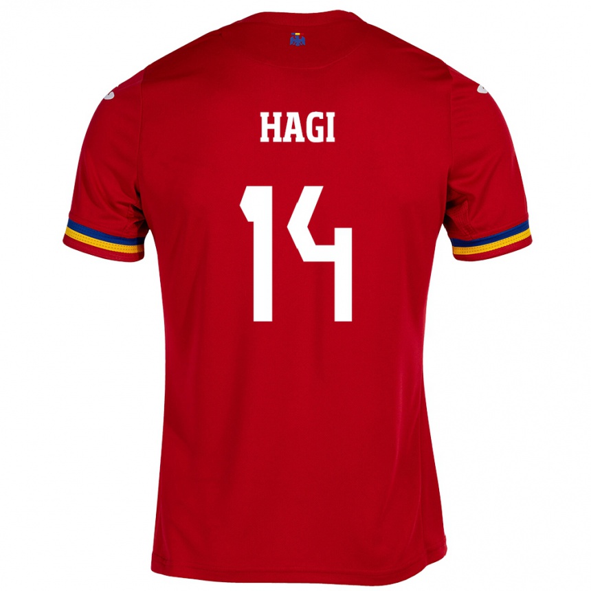 Hombre Fútbol Camiseta Rumania Ianis Hagi #14 Rojo 2ª Equipación 24-26 Perú