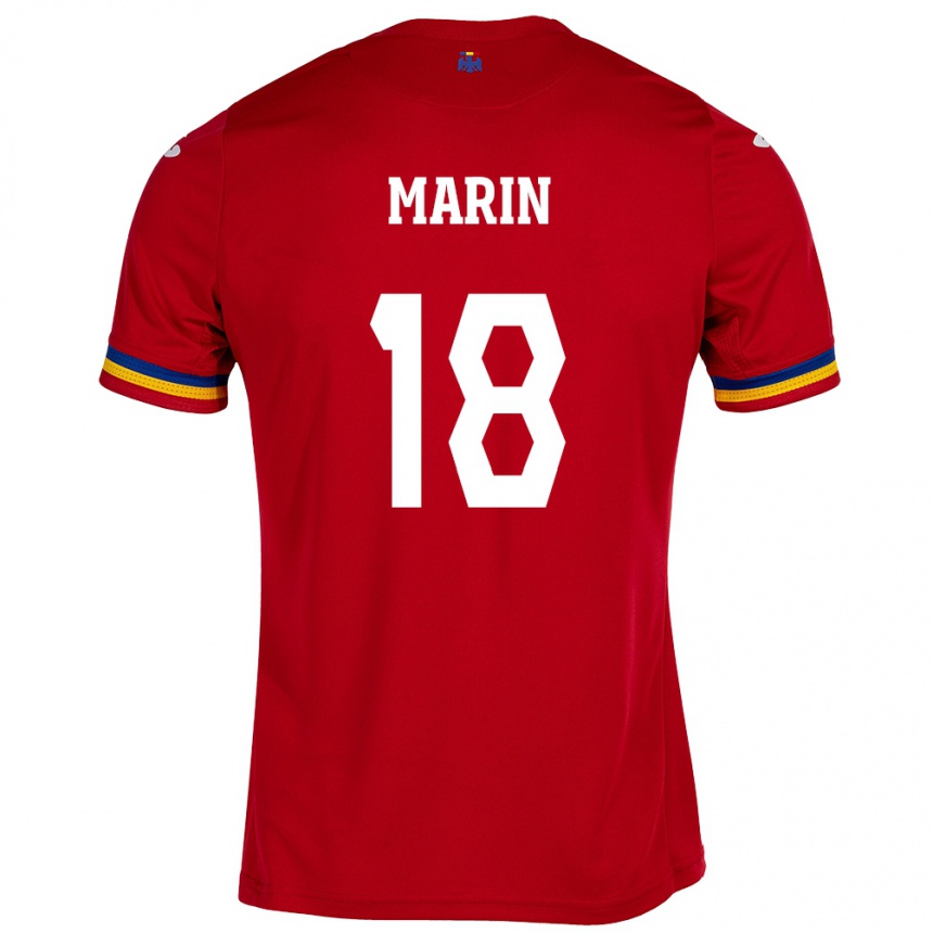 Hombre Fútbol Camiseta Rumania Răzvan Marin #18 Rojo 2ª Equipación 24-26 Perú