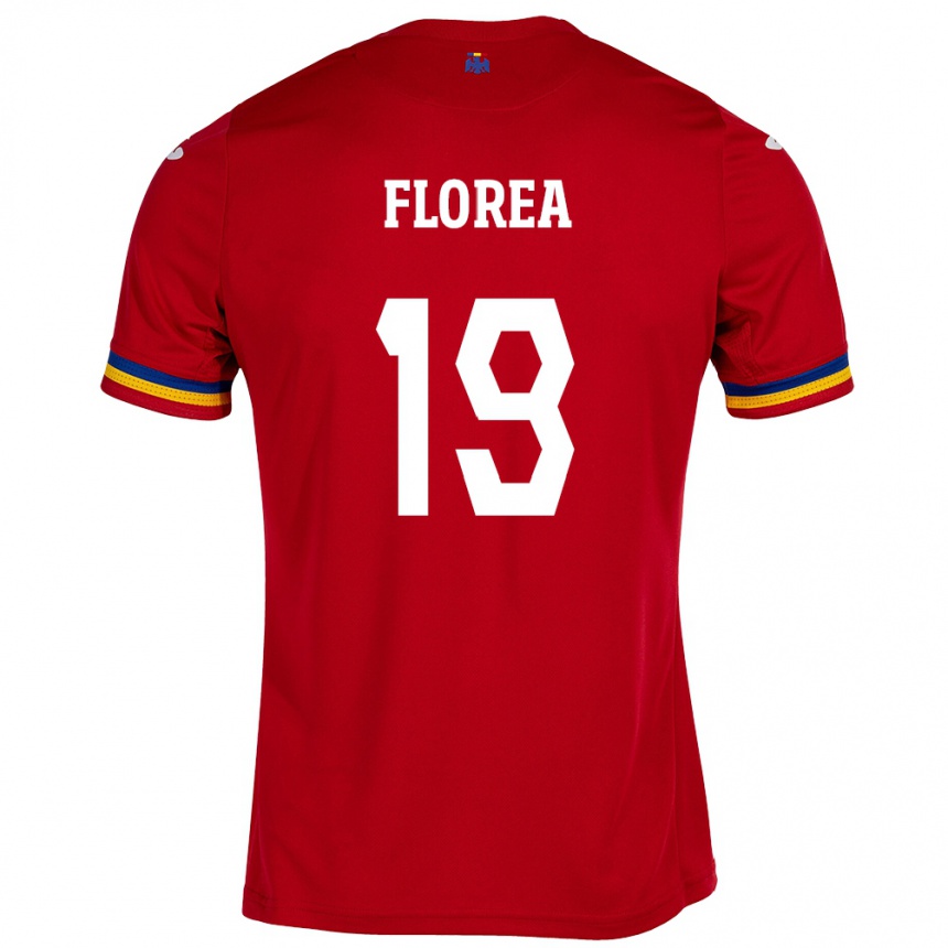 Hombre Fútbol Camiseta Rumania Răzvan Florea #19 Rojo 2ª Equipación 24-26 Perú