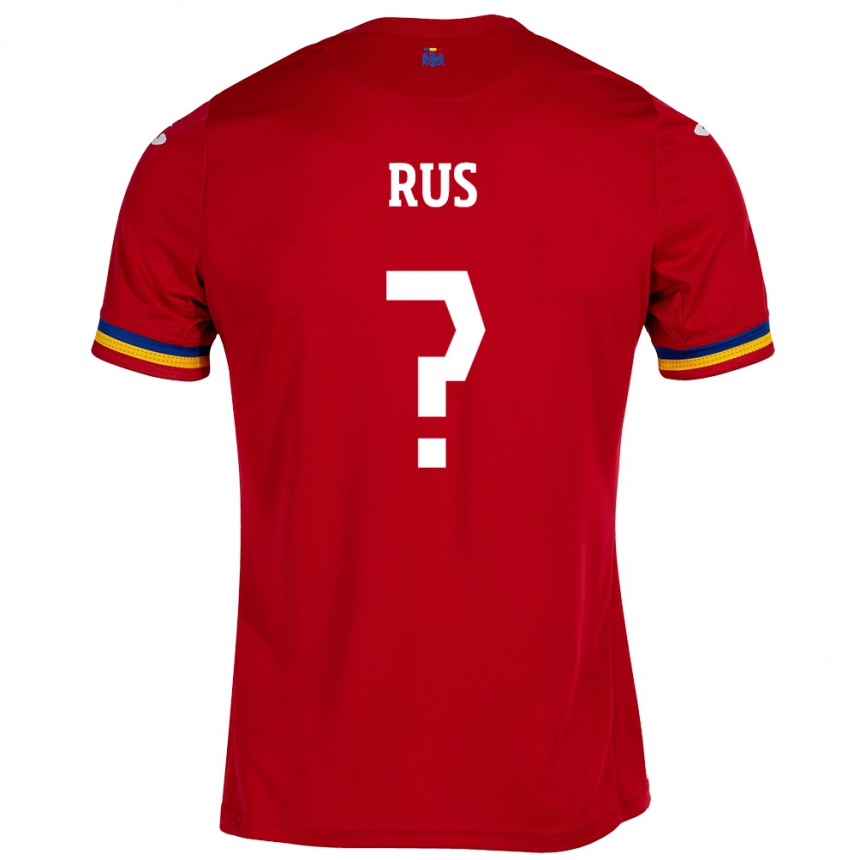 Hombre Fútbol Camiseta Rumania Jayden Rus #0 Rojo 2ª Equipación 24-26 Perú