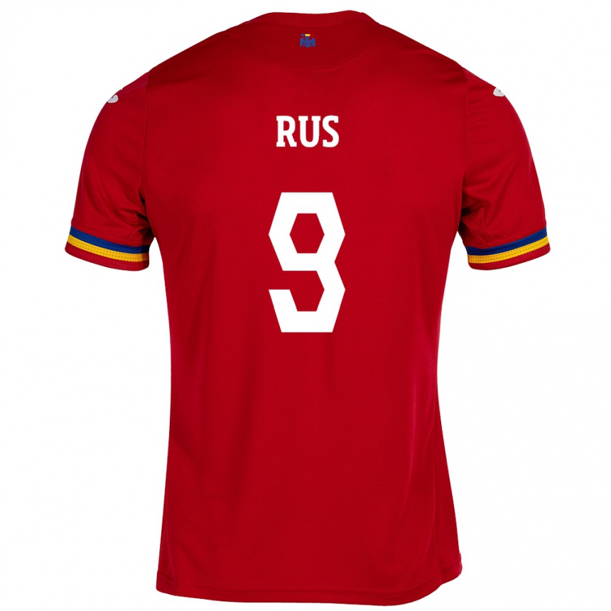 Hombre Fútbol Camiseta Rumania Laura Rus #9 Rojo 2ª Equipación 24-26 Perú