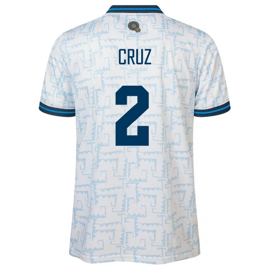 Hombre Fútbol Camiseta El Salvador Melvin Cruz #2 Blanco 2ª Equipación 24-26 Perú