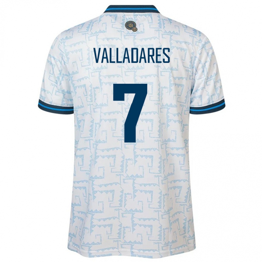 Hombre Fútbol Camiseta El Salvador Jefferson Valladares #7 Blanco 2ª Equipación 24-26 Perú