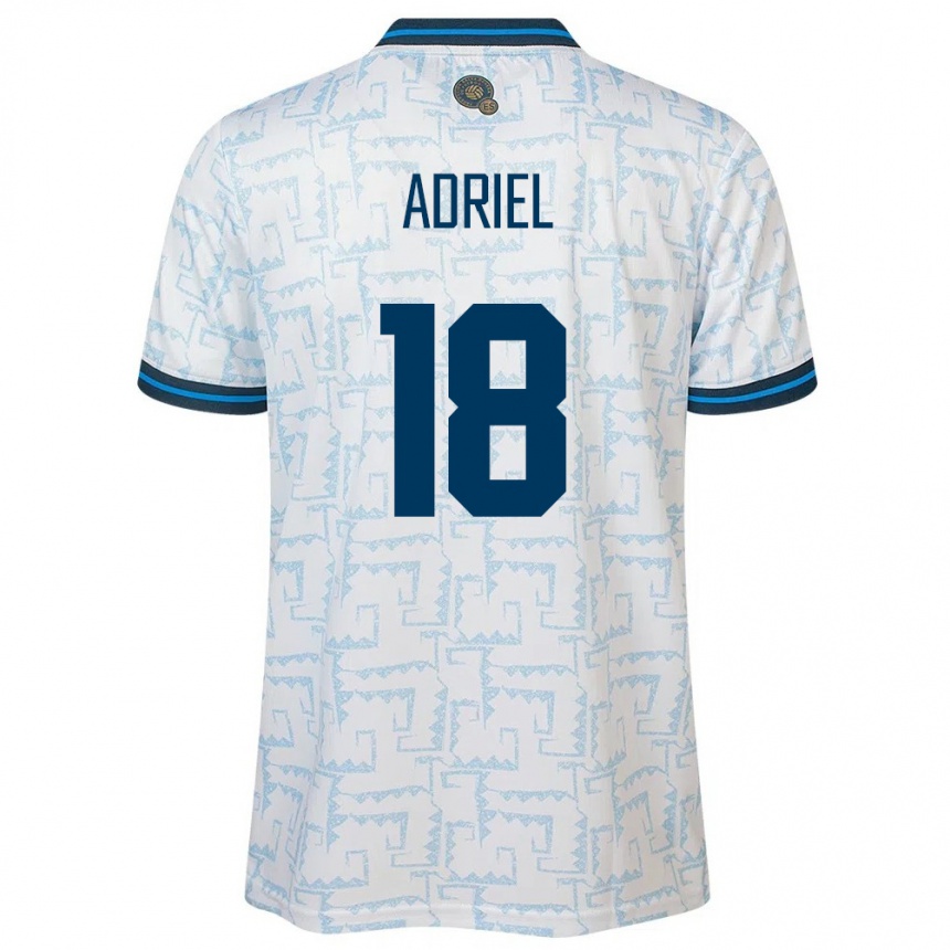 Hombre Fútbol Camiseta El Salvador Adriel Martínez #18 Blanco 2ª Equipación 24-26 Perú