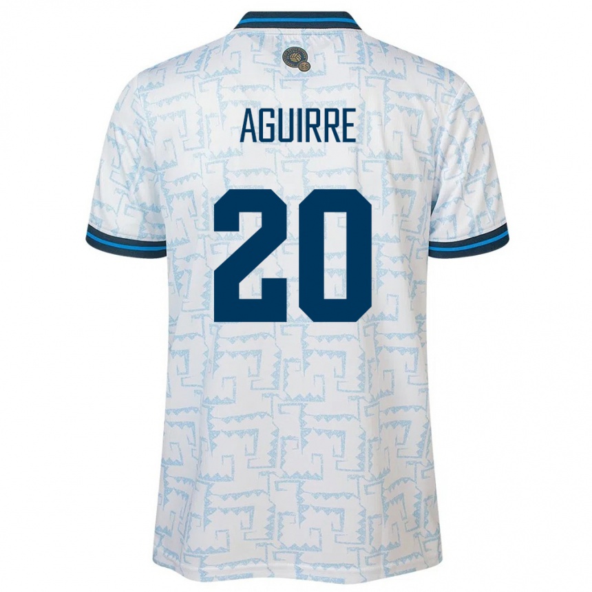 Hombre Fútbol Camiseta El Salvador Jonathan Aguirre #20 Blanco 2ª Equipación 24-26 Perú